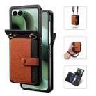 For Motorola Razr 60 Ultra / Ultra 2025 Crossbody Color Matching Folding Phone Case(Brown) - 1