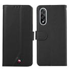 For OnePlus Nord 5 ABEEL Delicate Texture Splicing RFID Leather Phone Case(Black) - 1