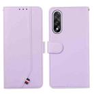 For OnePlus Nord 5 ABEEL Delicate Texture Splicing RFID Leather Phone Case(Purple) - 1
