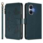 For Redmi Turbo 4 Pro / Xiaomi Poco F7 Butterfly Love Flower Multi-card Zipper Wallet Leather Phone Case(Dark Green) - 2