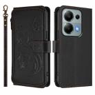 For Redmi Note 14S 4G / Note 13 Pro 4G Butterfly Love Flower Multi-card Zipper Wallet Leather Phone Case(Black) - 2