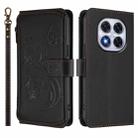 For Redmi Note 14 Pro 5G / Note 14 Pro+ 5G Butterfly Love Flower Multi-card Zipper Wallet Leather Phone Case(Black) - 2