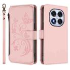 For Redmi Note 14 Pro 4G Butterfly Love Flower Multi-card Zipper Wallet Leather Phone Case(Pink) - 2