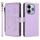 For Redmi Note 14 4G 164.84mm Butterfly Love Flower Multi-card Zipper Wallet Leather Phone Case(Light Purple) - 2