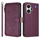 For Redmi Note 13 Pro+ Butterfly Love Flower Multi-card Zipper Wallet Leather Phone Case(Dark Purple) - 2