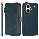 For Redmi Note 13 Pro+ Butterfly Love Flower Multi-card Zipper Wallet Leather Phone Case(Dark Green) - 2