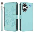 For Redmi Note 13 Pro+ Butterfly Love Flower Multi-card Zipper Wallet Leather Phone Case(Mint Green) - 2