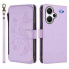 For Redmi Note 13 Pro+ Butterfly Love Flower Multi-card Zipper Wallet Leather Phone Case(Light Purple) - 2