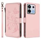 For Redmi Note 13 Pro 5G / Xiaomi Poco X6 Butterfly Love Flower Multi-card Zipper Wallet Leather Phone Case(Pink) - 2