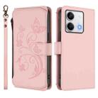 For Redmi Note 13 5G Butterfly Love Flower Multi-card Zipper Wallet Leather Phone Case(Pink) - 2