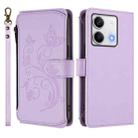 For Redmi Note 13 5G Butterfly Love Flower Multi-card Zipper Wallet Leather Phone Case(Light Purple) - 2