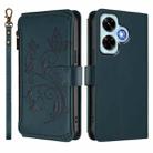For Redmi Note 13 4G Butterfly Love Flower Multi-card Zipper Wallet Leather Phone Case(Dark Green) - 2