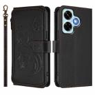 For Redmi Note 13 4G Butterfly Love Flower Multi-card Zipper Wallet Leather Phone Case(Black) - 2