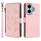 For Redmi Note 13 4G Butterfly Love Flower Multi-card Zipper Wallet Leather Phone Case(Pink) - 2