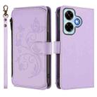 For Redmi Note 13 4G Butterfly Love Flower Multi-card Zipper Wallet Leather Phone Case(Light Purple) - 2