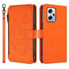 For Redmi Note 12T Pro / Redmi K50i Butterfly Love Flower Multi-card Zipper Wallet Leather Phone Case(Orange) - 2