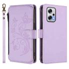 For Redmi Note 12T Pro / Redmi K50i Butterfly Love Flower Multi-card Zipper Wallet Leather Phone Case(Light Purple) - 2