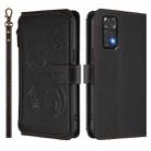 For Redmi Note 12S / Redmi Note 11S 4G Butterfly Love Flower Multi-card Zipper Wallet Leather Phone Case(Black) - 2