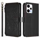For Redmi Note 12 Turbo / Xiaomi Poco F5 Butterfly Love Flower Multi-card Zipper Wallet Leather Phone Case(Black) - 2