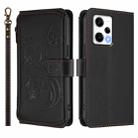 For Redmi Note12 Pro+ Global / Note12 Explorer Butterfly Love Flower Multi-card Zipper Wallet Leather Phone Case(Black) - 2