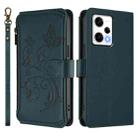For Redmi Note 12 Pro 5G Global / Speed Butterfly Love Flower Multi-card Zipper Wallet Leather Phone Case(Dark Green) - 2