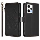 For Redmi Note 12 Pro 5G Global / Speed Butterfly Love Flower Multi-card Zipper Wallet Leather Phone Case(Black) - 2