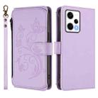 For Redmi Note 12 Pro 5G Global / Speed Butterfly Love Flower Multi-card Zipper Wallet Leather Phone Case(Light Purple) - 2