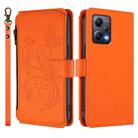 For Redmi Note 12 5G Global / Xiaomi Poco X5 Butterfly Love Flower Multi-card Zipper Wallet Leather Phone Case(Orange) - 2