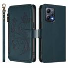 For Redmi Note 12 5G Global / Xiaomi Poco X5 Butterfly Love Flower Multi-card Zipper Wallet Leather Phone Case(Dark Green) - 2