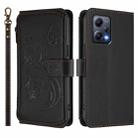For Redmi Note 12 5G Global / Xiaomi Poco X5 Butterfly Love Flower Multi-card Zipper Wallet Leather Phone Case(Black) - 2