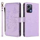 For Redmi Note 12 5G Global / Xiaomi Poco X5 Butterfly Love Flower Multi-card Zipper Wallet Leather Phone Case(Light Purple) - 2