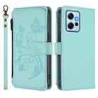 For Redmi Note 12 4G Global Butterfly Love Flower Multi-card Zipper Wallet Leather Phone Case(Mint Green) - 2