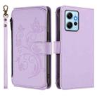 For Redmi Note 12 4G Global Butterfly Love Flower Multi-card Zipper Wallet Leather Phone Case(Light Purple) - 2