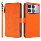 For Redmi K70 Ultra Butterfly Love Flower Multi-card Zipper Wallet Leather Phone Case(Orange) - 2