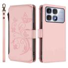 For Redmi K70 Ultra Butterfly Love Flower Multi-card Zipper Wallet Leather Phone Case(Pink) - 2