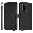 For Redmi K60 / K60 Pro Butterfly Love Flower Multi-card Zipper Wallet Leather Phone Case(Black) - 2