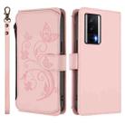 For Redmi K60 / K60 Pro Butterfly Love Flower Multi-card Zipper Wallet Leather Phone Case(Pink) - 2