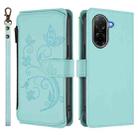 For Redmi A5 4G 173.3mm Butterfly Love Flower Multi-card Zipper Wallet Leather Phone Case(Mint Green) - 2