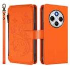 For Redmi A4 5G / A3 Pro / 14C 4G / 14R Butterfly Love Flower Multi-card Zipper Wallet Leather Phone Case(Orange) - 2