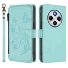For Redmi A4 5G / A3 Pro / 14C 4G / 14R Butterfly Love Flower Multi-card Zipper Wallet Leather Phone Case(Mint Green) - 2