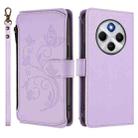 For Redmi A4 5G / A3 Pro / 14C 4G / 14R Butterfly Love Flower Multi-card Zipper Wallet Leather Phone Case(Light Purple) - 2