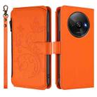 For Redmi A3 / A3x / Xiaomi Poco C61 Butterfly Love Flower Multi-card Zipper Wallet Leather Phone Case(Orange) - 2