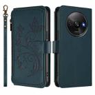 For Redmi A3 / A3x / Xiaomi Poco C61 Butterfly Love Flower Multi-card Zipper Wallet Leather Phone Case(Dark Green) - 2