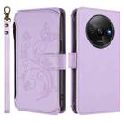 For Redmi A3 / A3x / Xiaomi Poco C61 Butterfly Love Flower Multi-card Zipper Wallet Leather Phone Case(Light Purple) - 2