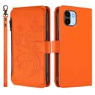 For Redmi A1 / Redmi A2 Butterfly Love Flower Multi-card Zipper Wallet Leather Phone Case(Orange) - 2