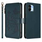 For Redmi A1 / Redmi A2 Butterfly Love Flower Multi-card Zipper Wallet Leather Phone Case(Dark Green) - 2