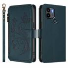 For Redmi A1+ / A2+ / Xiaomi Poco C51 Butterfly Love Flower Multi-card Zipper Wallet Leather Phone Case(Dark Green) - 2