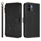 For Redmi A1+ / A2+ / Xiaomi Poco C51 Butterfly Love Flower Multi-card Zipper Wallet Leather Phone Case(Black) - 2