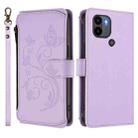 For Redmi A1+ / A2+ / Xiaomi Poco C51 Butterfly Love Flower Multi-card Zipper Wallet Leather Phone Case(Light Purple) - 2