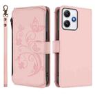 For Redmi 12 4G / 5G / Note 12R Butterfly Love Flower Multi-card Zipper Wallet Leather Phone Case(Pink) - 2